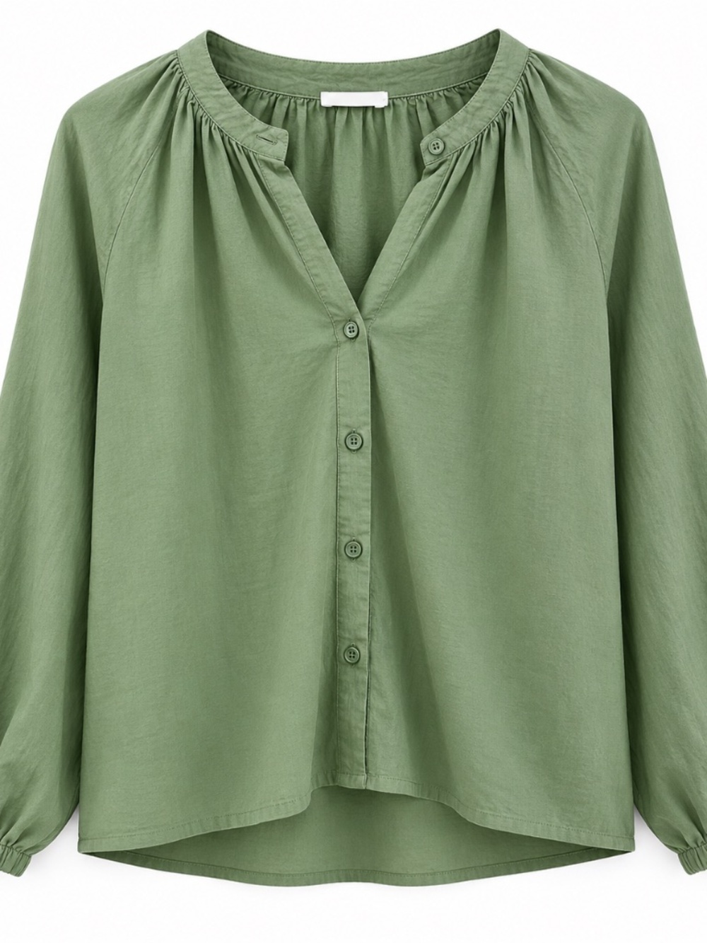 LACAUSA Size XS Sage Green Peasant Blouse